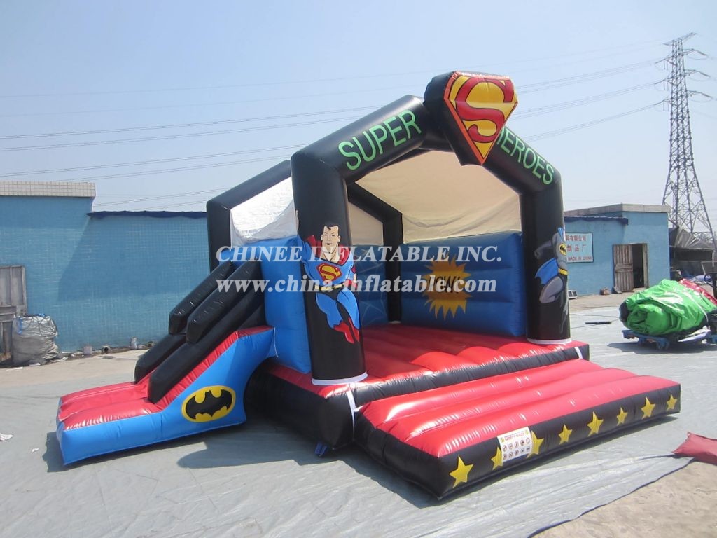 T2-2675 Superman Batman Spider-Man Superhero Inflatable Bouncer