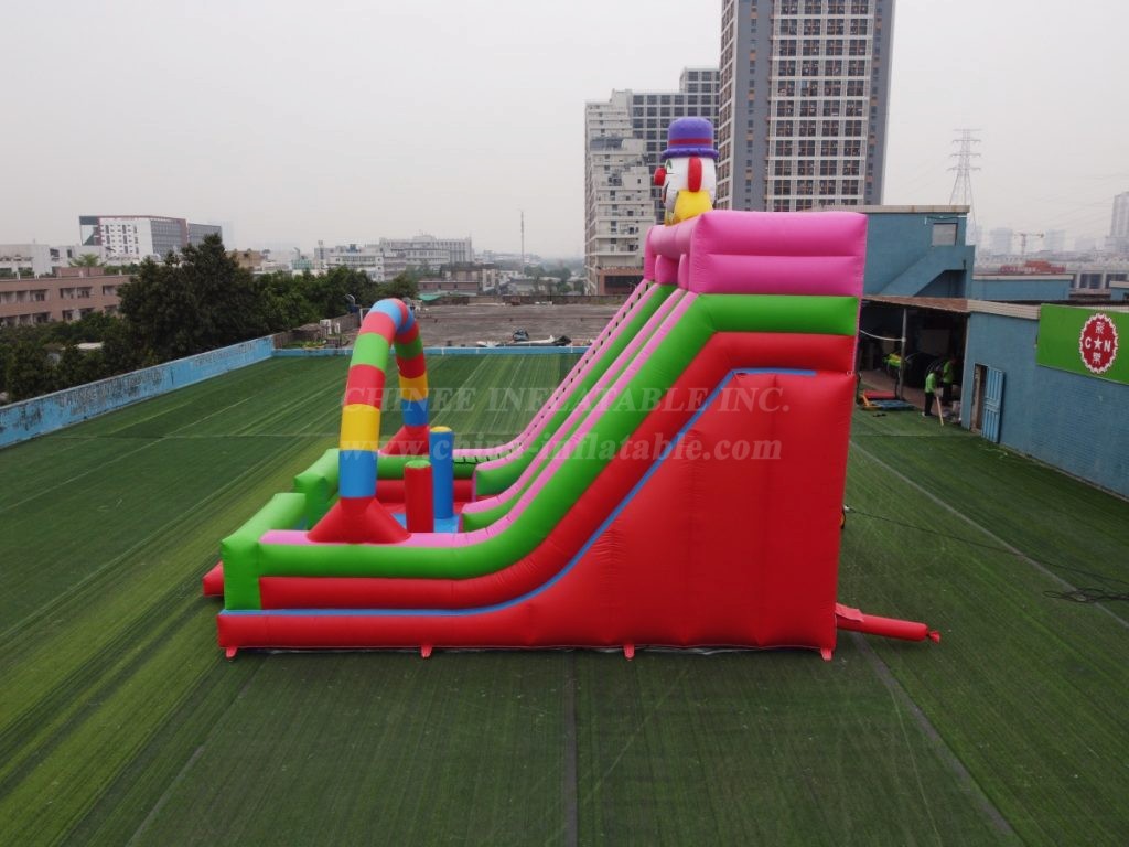T8-1210 Funny Clown Inflatable Slides