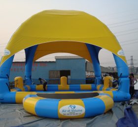 Tent1-444 Grande piscina gonfiabile con tenda