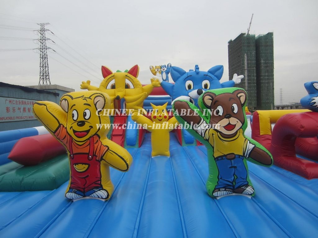 T6-111 Blue Cat Theme Bouncer Giant Inflatable Amusing Park
