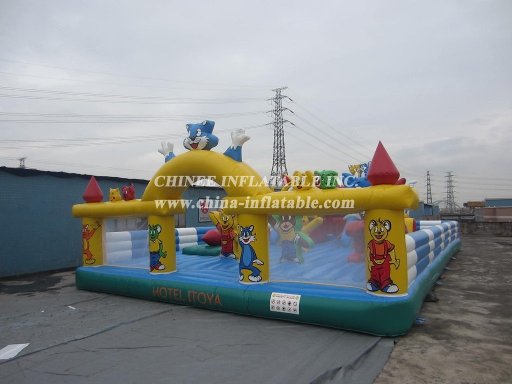T6-111 Blue Cat Theme Bouncer Giant Inflatable Amusing Park