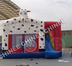T5-104 Cow bouncy castle combo with slide