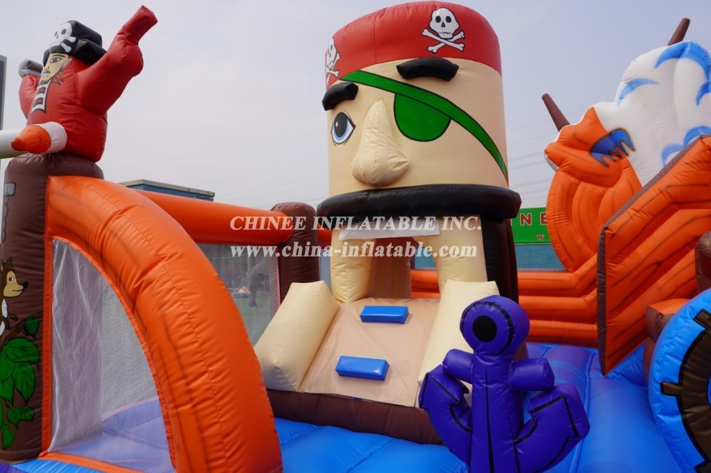 T8-1398 Inflatable Pirate Ship Castle Captain Slide