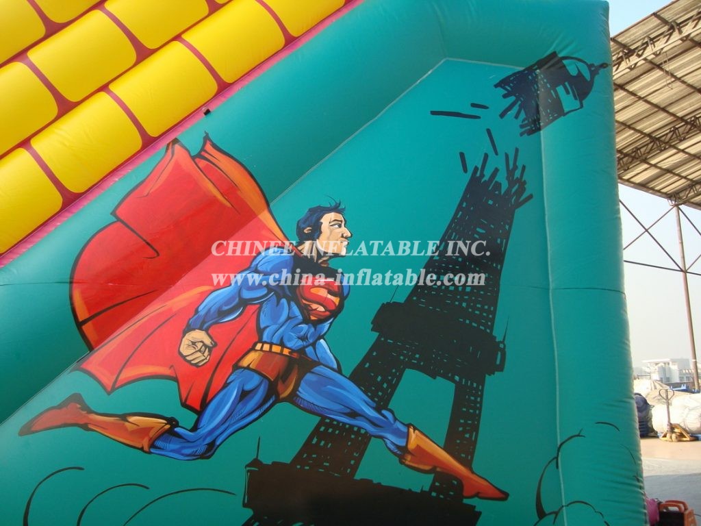 T8-280 Superman Superhero Inflatable Slide