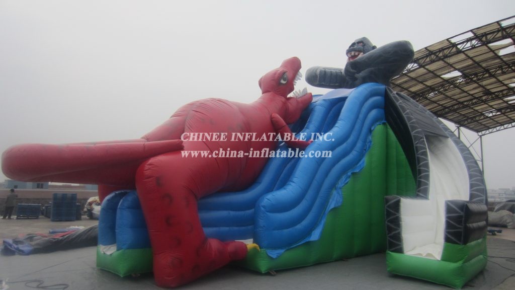 T8-376 Gorilla Dinosaur Inflatable Slide