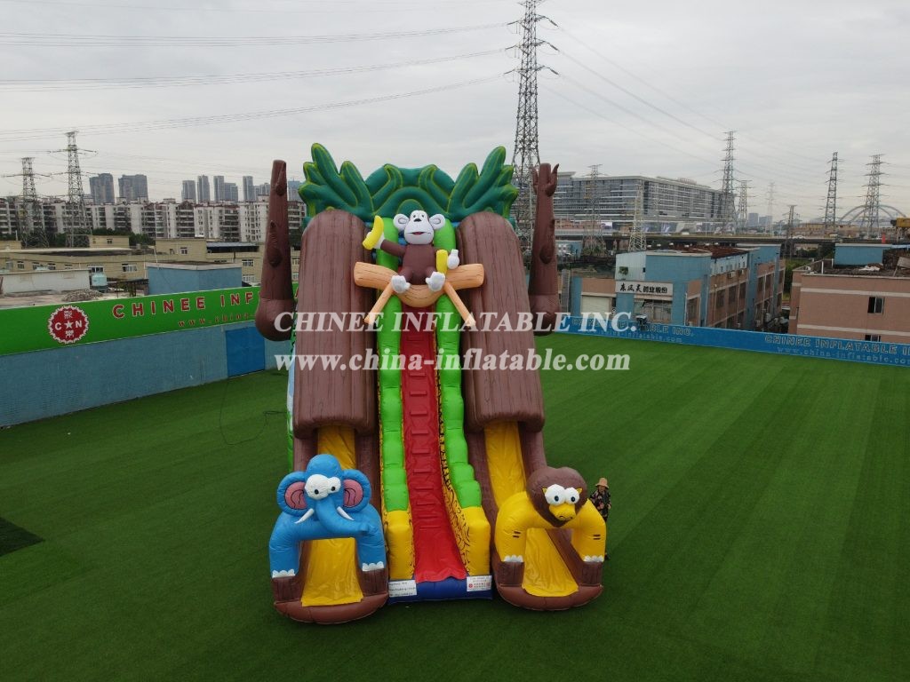 T8-1451 Inflatable Slide Jungle Theme Giant Slide