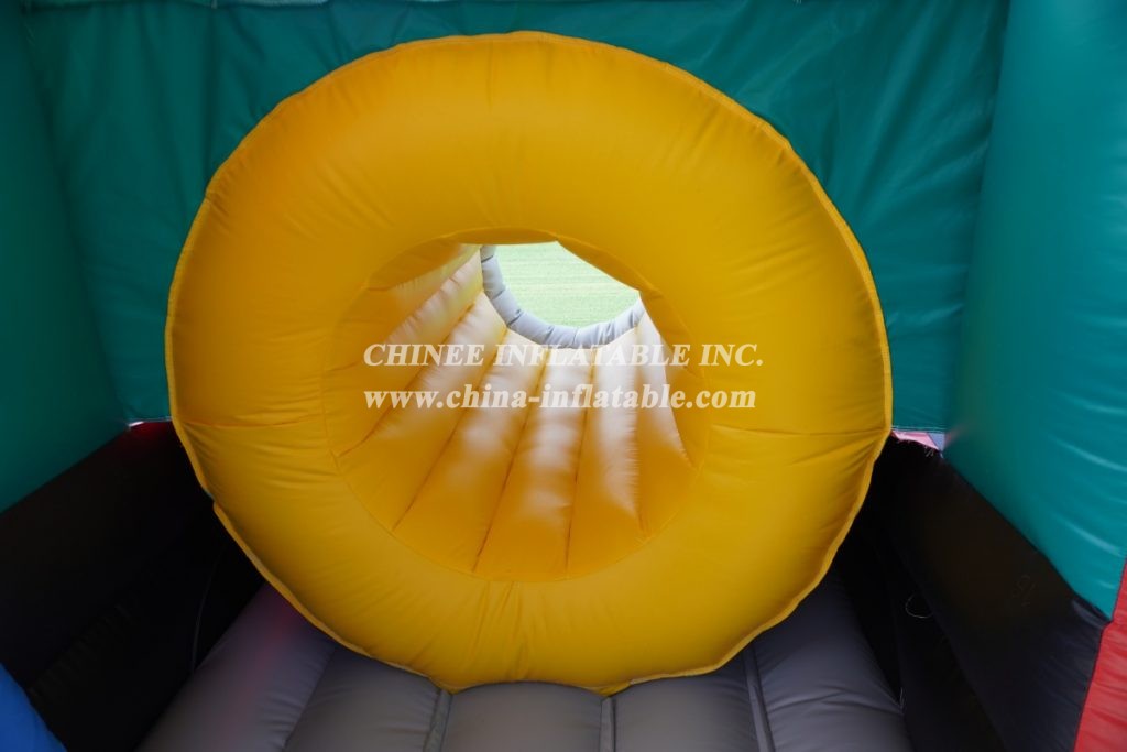T2-3307 Steam Train Bouncy House Inflatable Combo With Slide Kids Party Event