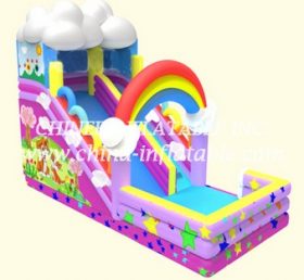 T8-1494 Rainbow Jump Castle Gonfiabili Scivolo con scivolo