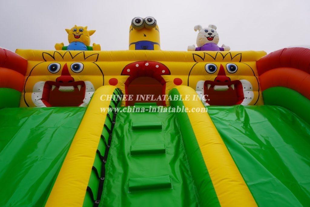 T6-435 Inflatable Minion Slide Angry Birds Castle