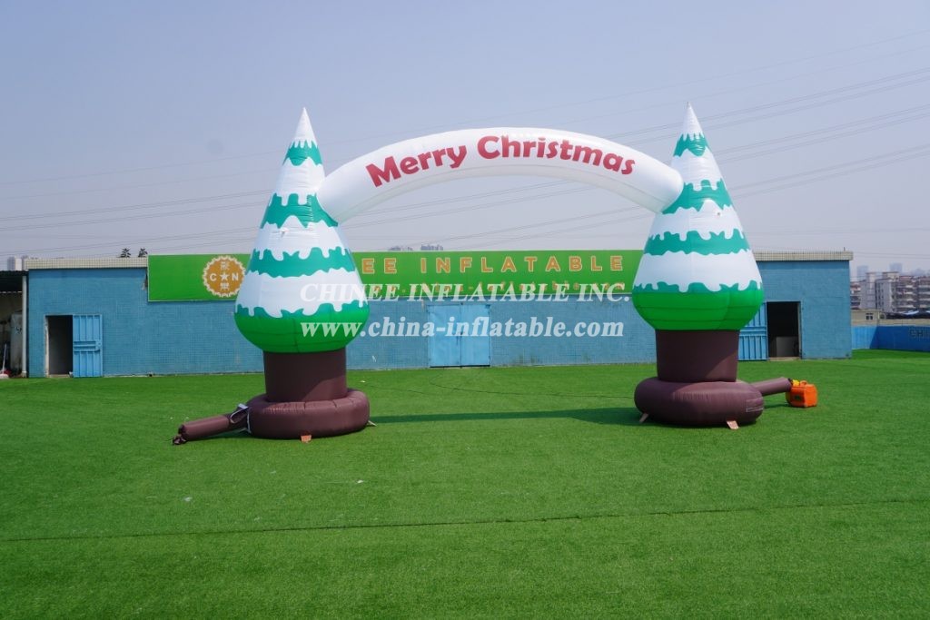 Arch2-034 Christmas tree shape inflatable arch Christmas inflatable decoration