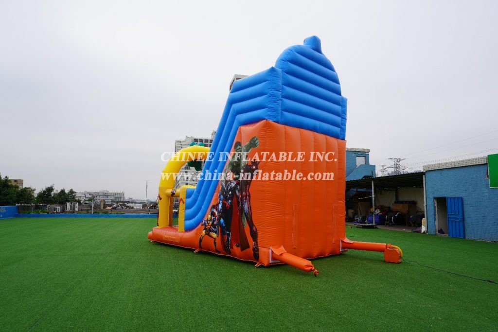 T8-2106 Superhero Inflatable Dry Slide Marvel The Avengers Slide