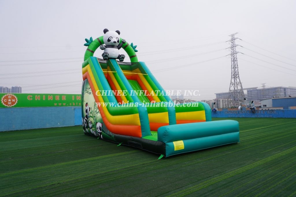 T8-3812 Giant Panda Slide Colorful Inflatable Slide For Party Events