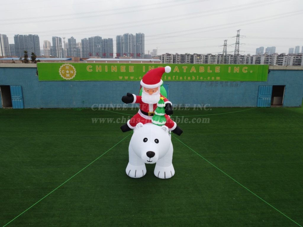 ID1-005 Santa Claus And Polar Bear Christmas Inflatable Decoration