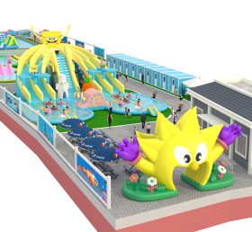 IS11-4015 Biggest Cartoon inflatable zone amusement park outdoor playground