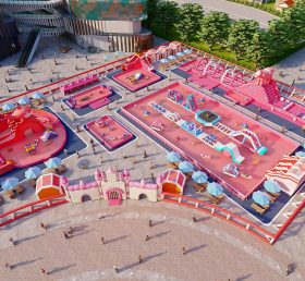 IS11-4006 Giant Pink Gonfiable Area Water Theme Park