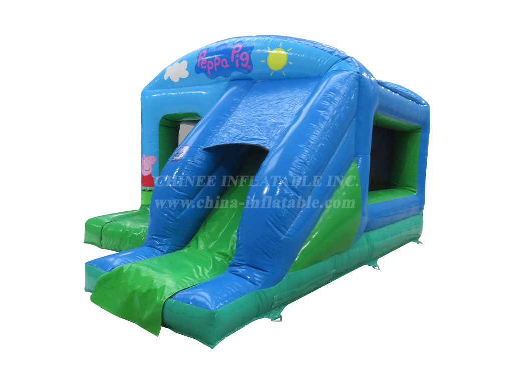 T2-4051 Green Peppa Pig Box Jump And Slide