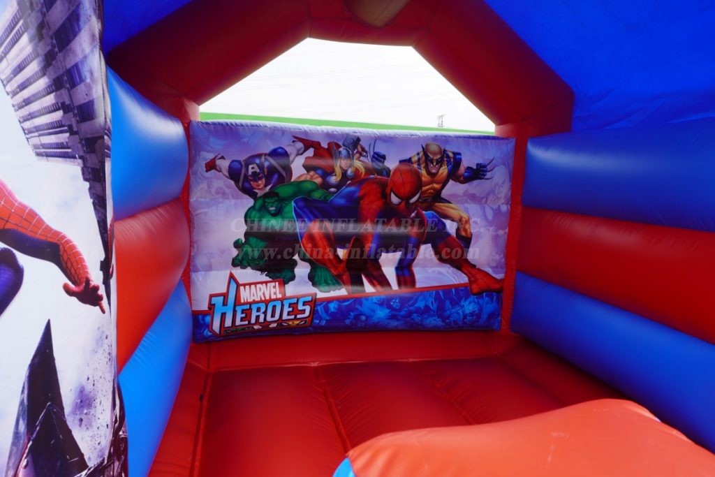 T2-2723C Spiderman Superhero Bouncy Castle With Slide
