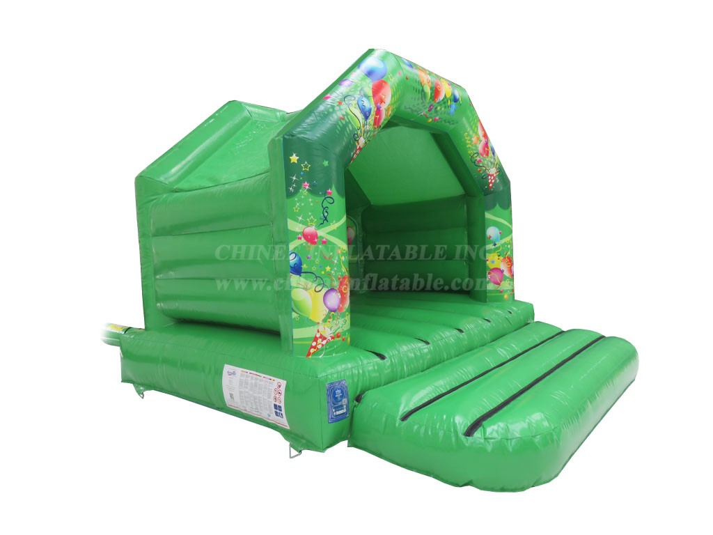 T2-4176 12X12Ft Green Party Bounce House & Disco Ready