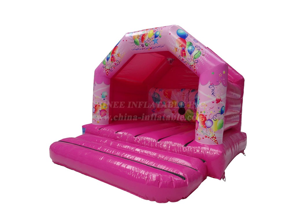 T2-4177 12X12Ft Pink Party Bounce House & Disco Ready