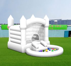 T2-3558 White Wedding Bouncy Castle With...
