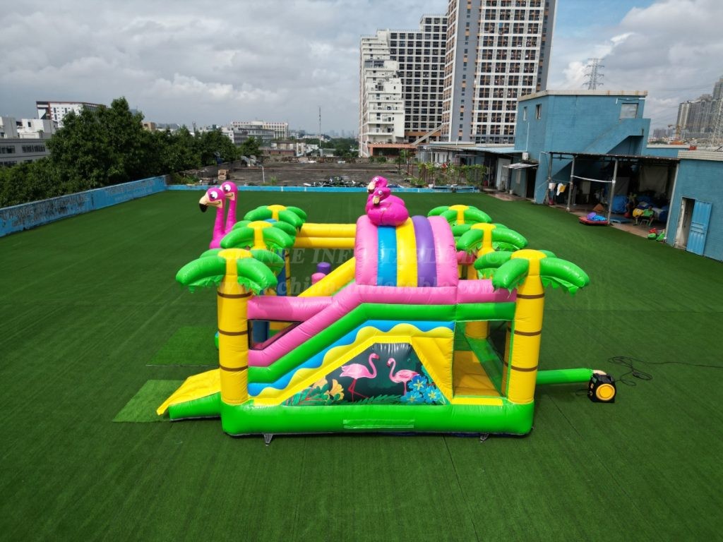 T2-4897 Flamingo Bouncy Castle With Slide