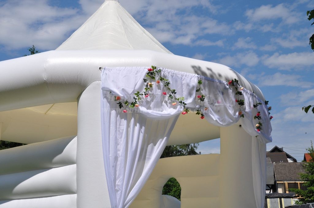 T2-4891 White Wedding Bouncer With Slide