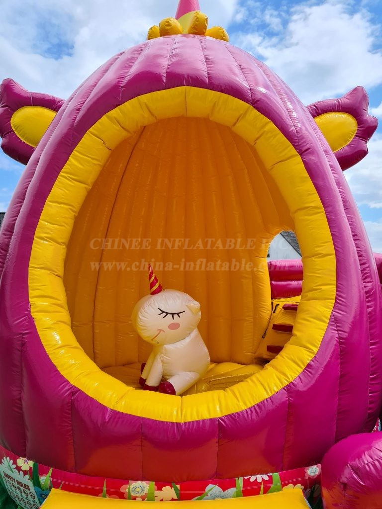 T2-4793 Unicorn Bouncy Castle With Slide