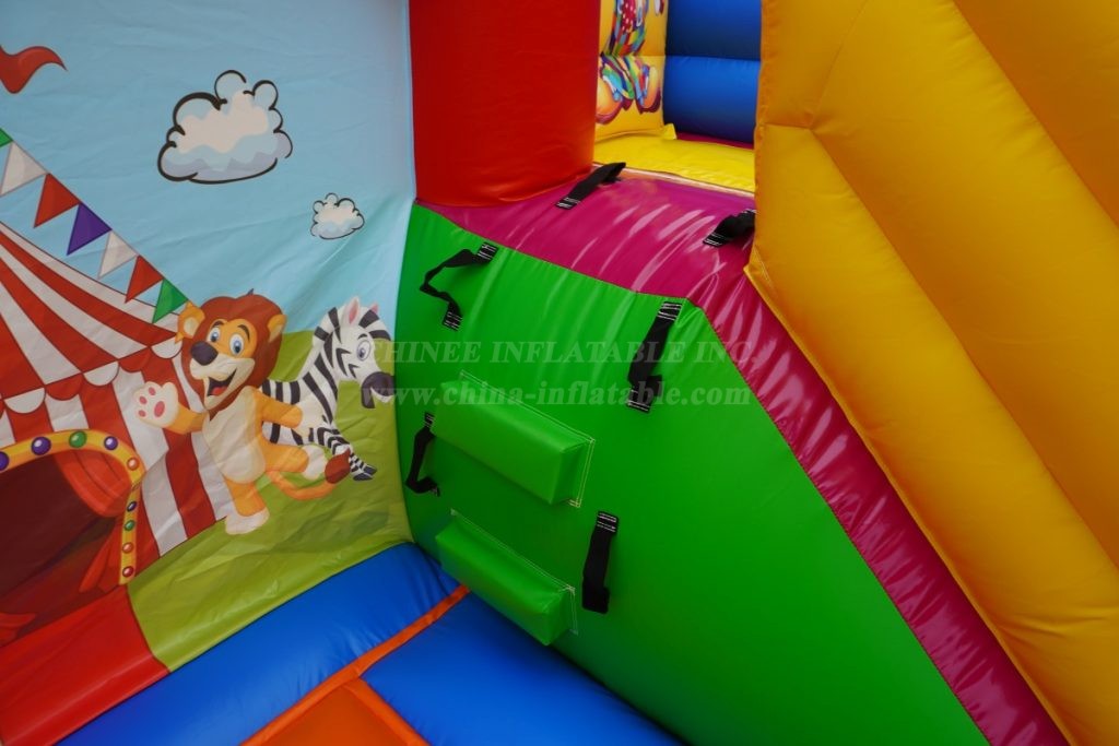 T2-3249B Inflatable Circus Elephant Castle With Slide