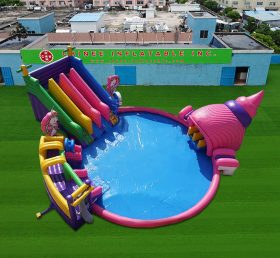 Pool2-826 Parco acquatico gonfiabile per unicorno con piscina