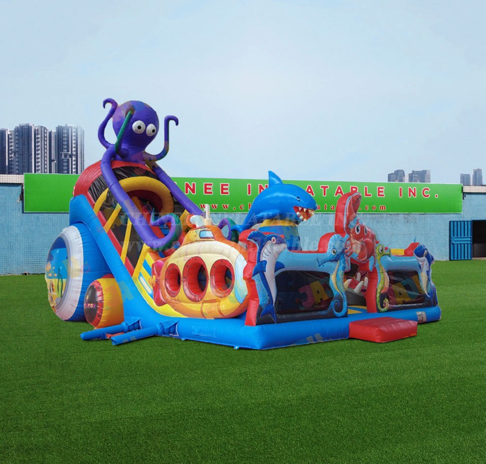 T6-1134 Inflatable playground colorful octopus
